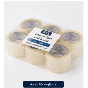 عبوة 6 بكرات تيب شفاف 100 متر