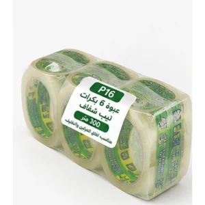 عبوة 6 بكرات تيب شفاف 300 متر